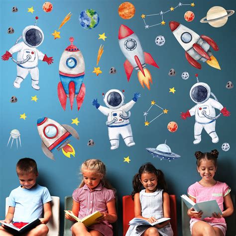 Buy Large Space Wall Decals Stickers Astronaut Rocket Wall Decals