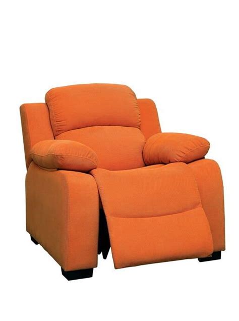 Cm6007or Connie Orange Flannelette Fabric Kids Size Recliner Chair