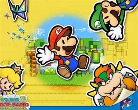 Super Paper Mario Main Charchters Super Mario Paper Hd Wallpaper