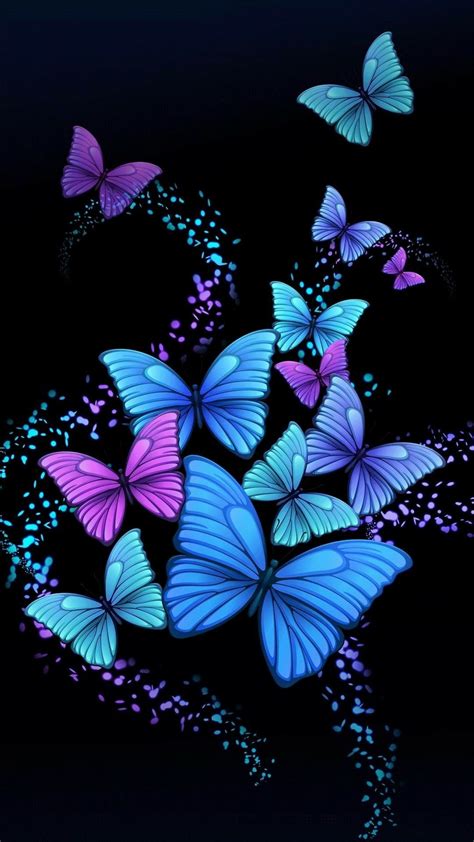 Wallpaper Pink Flower Art Purple Blue Butterfly Butterfly Images
