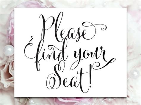 Please Find Your Seat Sign 8x10 Sign Diy By Charmingendeavours