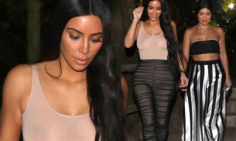 Kim Kardashian Puts On Eye Popping Display In Sheer Tank Daily Mail Online