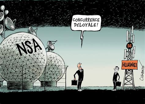Les Usa Contre Huawei Globecartoon Political Cartoons Patrick