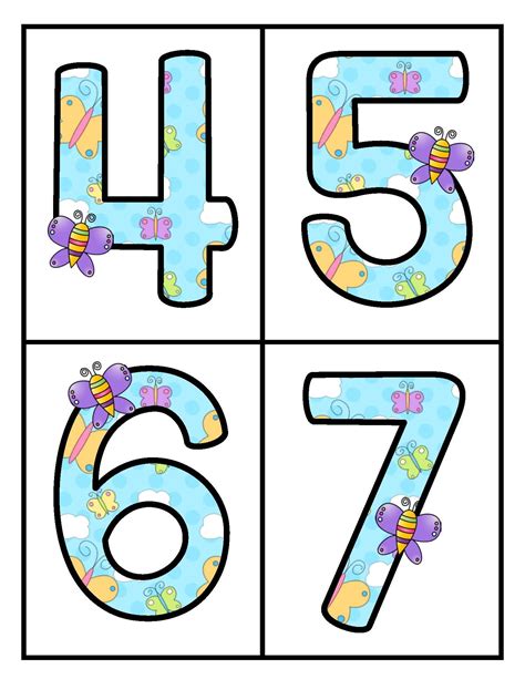 Free Large Numbers 0 20 Flashcards With A Spring Butterflies Theme Use