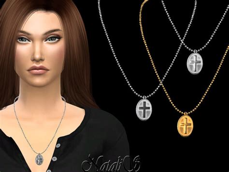 Cross Medallion Necklace By Natalis Sims 4 Jewelry