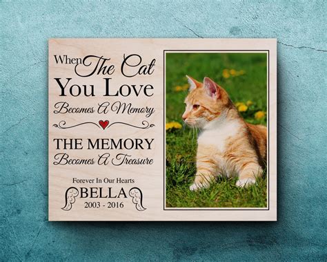 Check out these top eleven personalized cat memorial gifts and see another beautiful personalized memorial gift for your dearly departed cat is this indoor or outdoor garden memorial plaque. Cat Memorial Frame Loss Of Cat Pet Bereavement Gift Pet