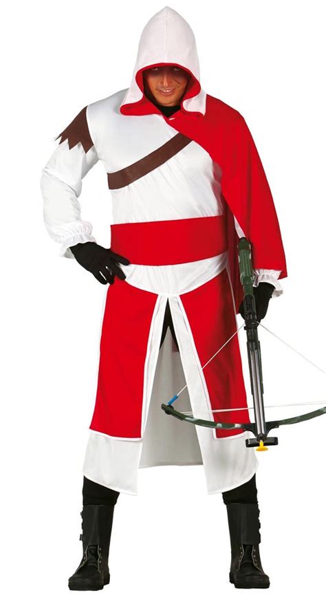 Tempelritter Assassin Creed Kostüm Erwachsene Tunika mit Kaputze