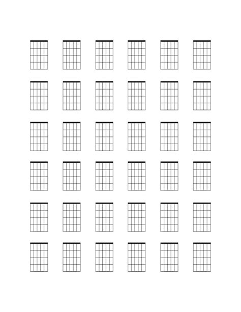 Blank Chord Charts For Guitar Download And Print Standard Etsy