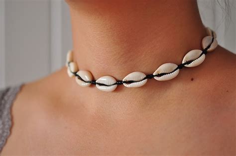 Cowrie Shell Adjustable Necklace Cowrie Shell Choker Cowrie Etsy