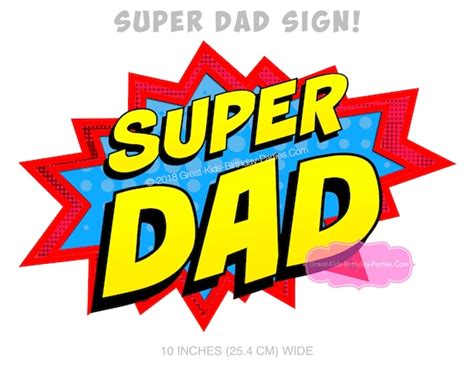 Super Dad Printable Sign Superhero Dad Sign Superdad Printable
