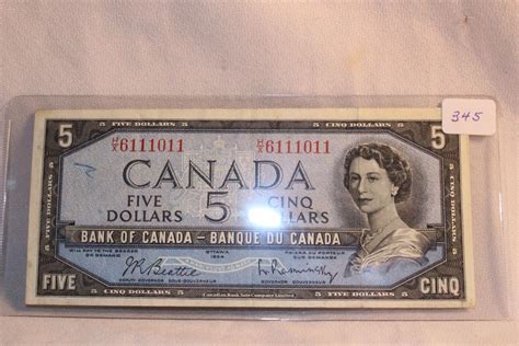 1954 Cdn Five Dollar Bill Modified Circulated