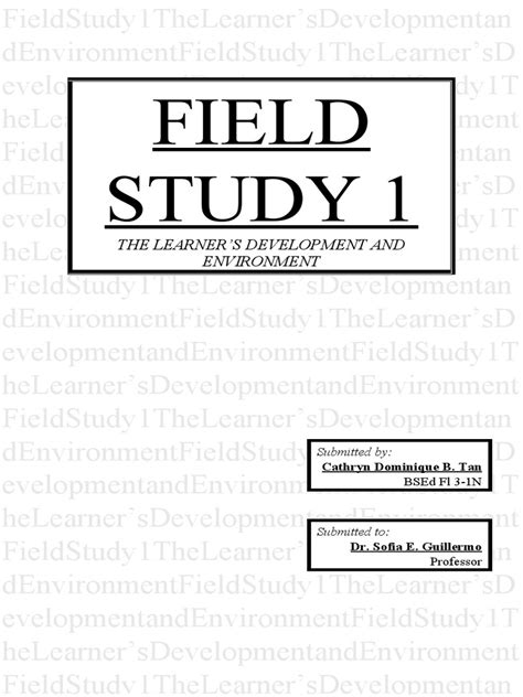 Field Study 1 Pdf Classroom Learning