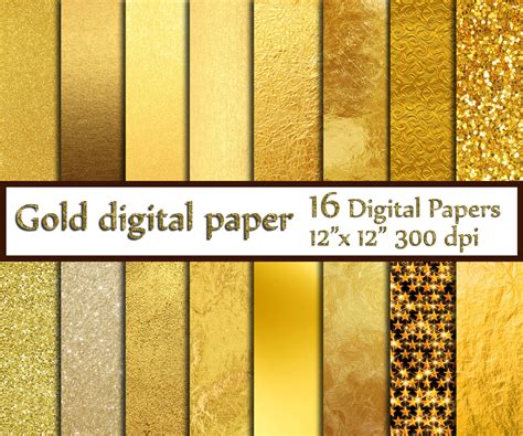 Gold Foil Digital Paper 30003 Backgrounds Design Bundles