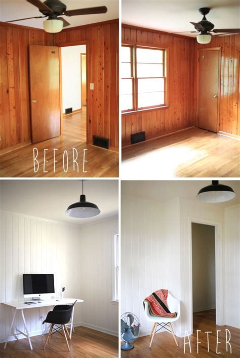 Painted Wood Panelling Before And After Casa Decorating Paneling