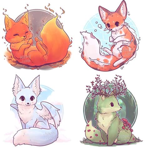 Noamilord Instagram 🌳💨💧 All Four Of My Elemental Foxes 🦊 Which One