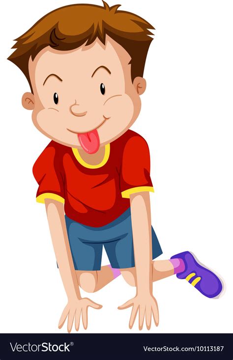 Little Boy With Silly Face Royalty Free Vector Image
