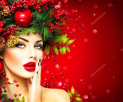 Christmas Fashion Model Woman — Stock Photo © Subbotina 59944283
