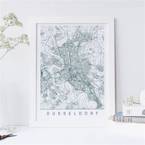 Dusseldorf Map High Quality Giclee Print Minimalist