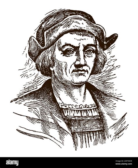 Retrato histórico de Cristóbal Colón el famoso explorador y navegante