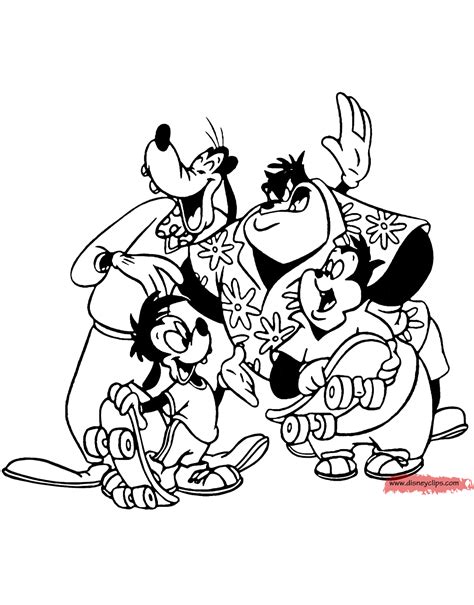 Goofy And Max Coloring Pages