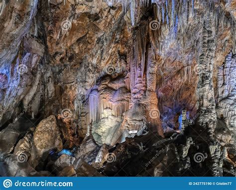 Cave In French Pyrenees Full Of Stalagmites And Stalactites Beautiful