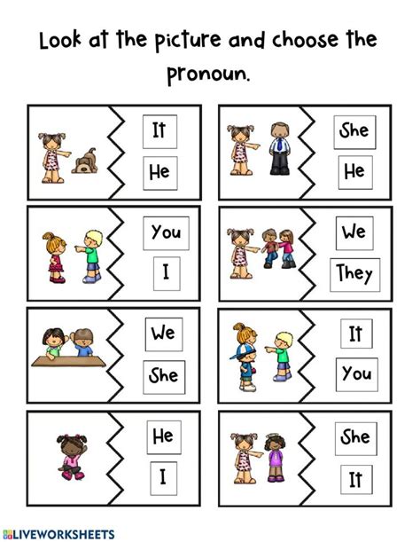 Pronoun First Grade Worksheet