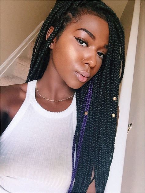 Browse our hairstyles pictures in a this partial staining technique colors the hair in a few different shades starting with the root and. Pin by Jade Green on African American girl | Braids ...