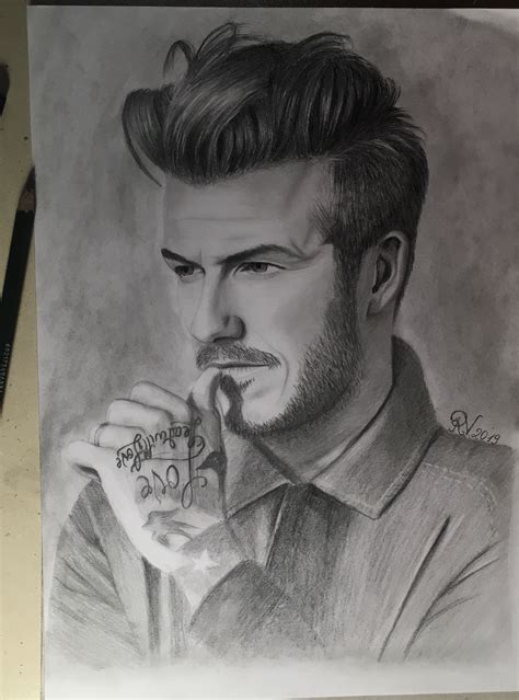 David Beckham Pencil Drawing By Romute Varnaite