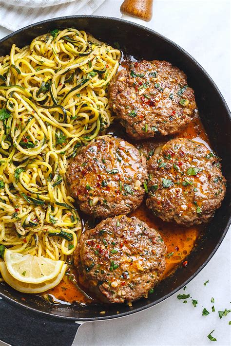 I wouldn't go any leaner than that when making burgers or the patties will end it's so easy! Cheesy Garlic Burgers with Lemon Butter Zucchini Noodles ...
