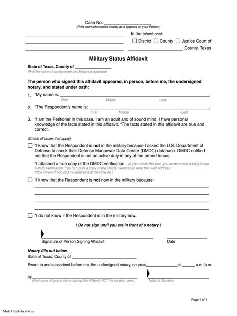 Military Status Affidavit Complete With Ease AirSlate SignNow