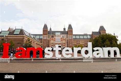 I Amsterdam Sign On Museumplein Amsterdam Holland Stock Photo Royalty