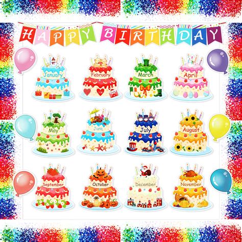 Buy 70 Pieces Bulletin Board Borders Happy Birthday Bulletin Board Set