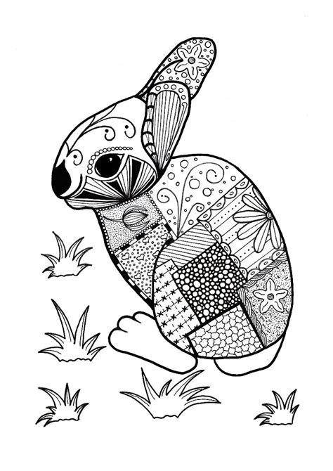 colorful rabbit adult coloring page thriftyfun