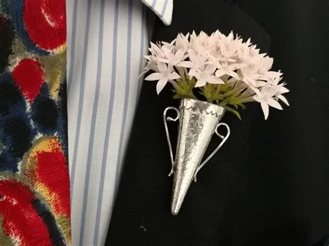Lapel Pin Boutonniere Brooch Handmade In Poirot Style Sterling Etsy