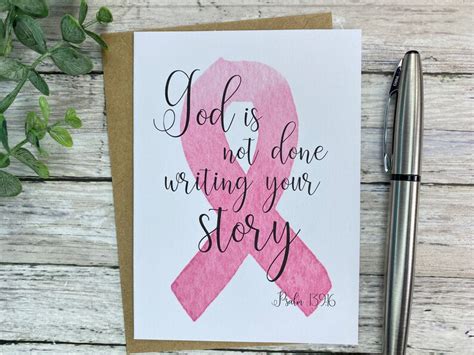 Breast Cancer Encouragement Card Blank Or Your Message Etsy