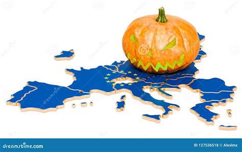 Halloween In The European Union Concept 3d Rendering Stock