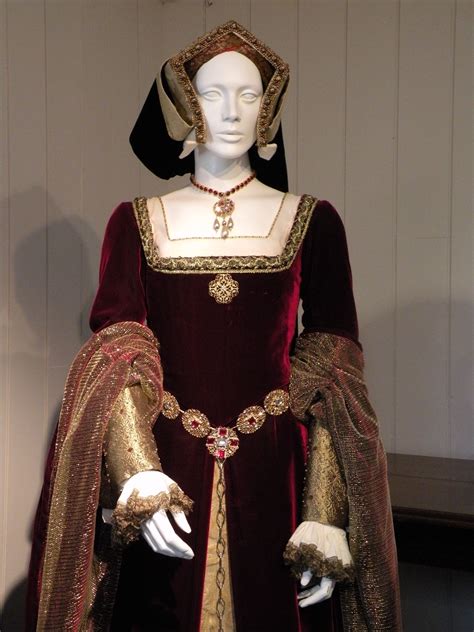 tudor costume displayed at sudeley castle winchcombe from dr david starkey tv series on tudors