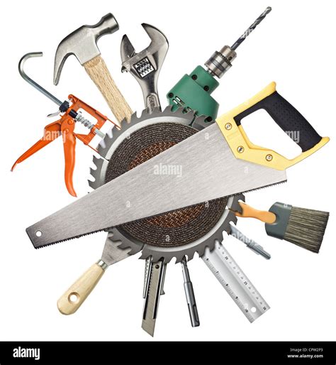 Carpentry Construction Hardware Tools Collage Stock Photo Alamy