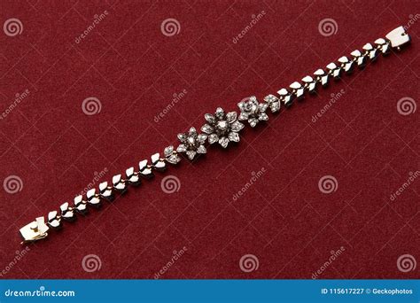 Diamond Women`s Wristband Close Up Stock Image Image Of Gold