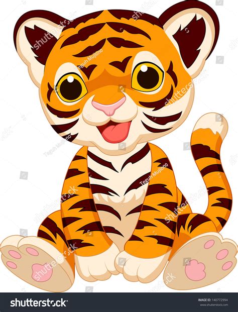 Cute Tiger Cartoon Stock Vector 140772994 Shutterstock