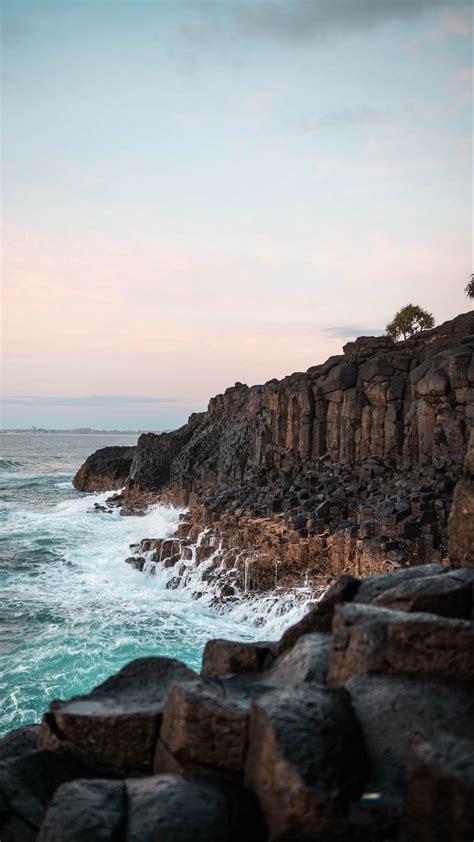 Nature Sea Rock Waves Stones