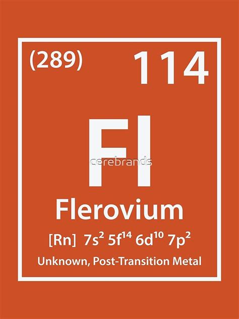 Flerovium Element Poster By Cerebrands Redbubble