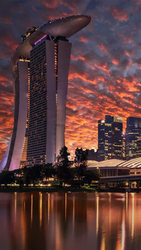 2160x3840 Singapore Skyscrapers Marina Bay Sands Evening 4k Sony Xperia