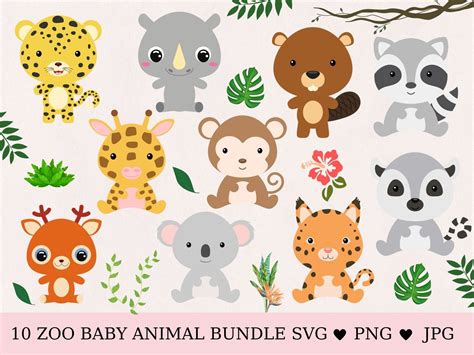 Baby Animal Svg Baby Jungle Animal Svg Jungle Animal Bundle Etsy