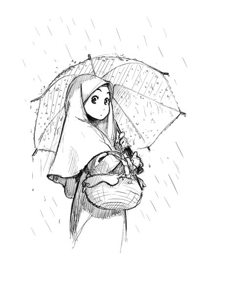 Girl Holding Umbrella Drawing At Getdrawings Free Download