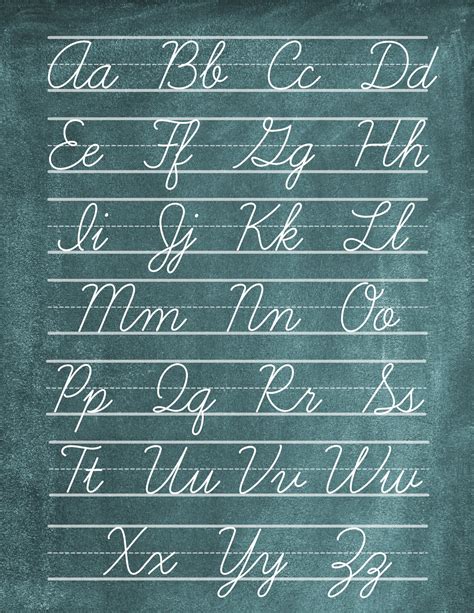 Cursive Alphabet Poster