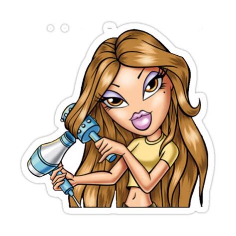 A Drawing Of A Girl Holding A Hair Dryer In One Hand And An Electric