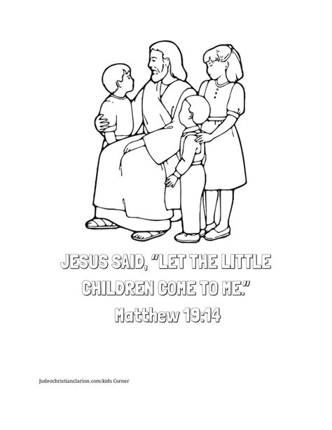 Jesus Blesses The Children Coloring Page Judeo Christian Clarion