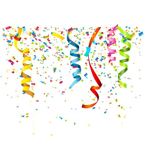 Party Confetti Birthday Clip Art Confetti Streamers Vector Png