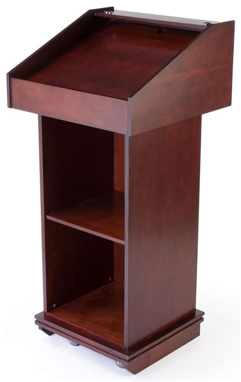 Podium With Wheels Convertible Design For Floor Or Tabletop Red